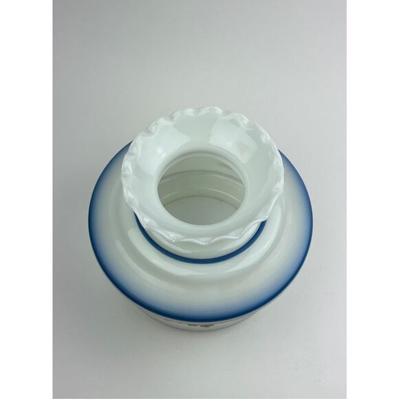 Vintage Abigail Adams Collection Blue Stripe Floral Hurricane -Lamp Shade Only - Picture 4 of 7